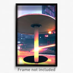 Pixel Art Poster - Round Junction (8 Bit Psychedelic Trippy Video Game Print)