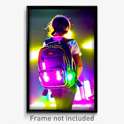 Pixel Art Poster - Neat Backpack (8 Bit Psychedelic Trippy Video Game Print)