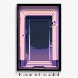 Pixel Art Poster - Barren Trapdoor (8 Bit Psychedelic Trippy Video Game Print)