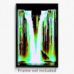 Pixel Art Poster - Acidic Waterfall (8 Bit Psychedelic Trippy Video Game Print)