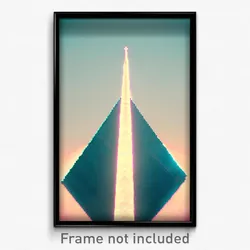 Pixel Art Poster - Thin Pyramid (8 Bit Psychedelic Trippy Video Game Print)