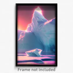 Pixel Art Poster - Nifty Iceberg (8 Bit Psychedelic Trippy Video Game Print)
