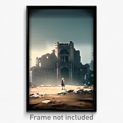 Pixel Art Poster - Muted Ruin (8 Bit Psychedelic Trippy Weird Video Game Print)