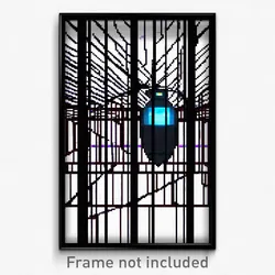 Pixel Art Poster - Wire Frame Rookery (8 Bit Psychedelic Video Game Print)