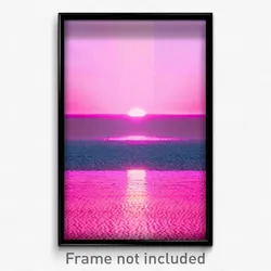 Pixel Art Poster - Pink Seascape (8 Bit Psychedelic Trippy Video Game Print)