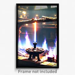 Pixel Art Poster - Amazing Forge (8 Bit Psychedelic Trippy Video Game Print)
