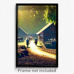 Pixel Art Poster - Elderly Farm (8 Bit Psychedelic Trippy Video Game Print)