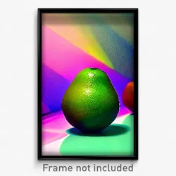 Pixel Art Poster - Showy Avocado (8 Bit Psychedelic Trippy Video Game Print)