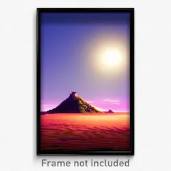 Pixel Art Poster - Small Butte (8 Bit Psychedelic Trippy Weird Video Game Print)
