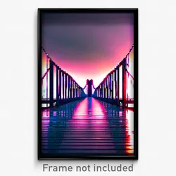 Pixel Art Poster - Dizzying Bridge (8 Bit Psychedelic Trippy Video Game Print)