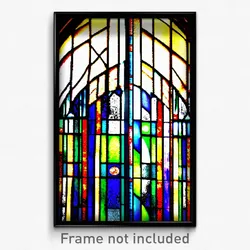 Pixel Art Poster - Voluminous Stained Glass (8 Bit Psychedelic Video Game Print)
