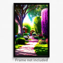 Pixel Art Poster - Nice Garden (8 Bit Psychedelic Trippy Weird Video Game Print)