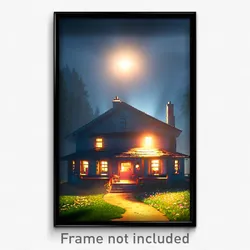 Pixel Art Poster - Agitated Cottage (8 Bit Psychedelic Trippy Video Game Print)