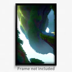 Pixel Art Poster - Squiggly Ravine (8 Bit Psychedelic Trippy Video Game Print)