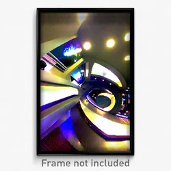 Pixel Art Poster - Circular Entertainment Room (8 Bit Video Game Print)