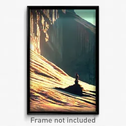 Pixel Art Poster - Cold Cliff (8 Bit Psychedelic Trippy Weird Video Game Print)