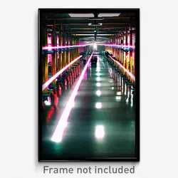 Pixel Art Poster - Slim Factory (8 Bit Psychedelic Trippy Video Game Print)