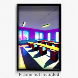 Pixel Art Poster - Vivid Classroom (8 Bit Psychedelic Trippy Video Game Print)