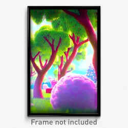 Pixel Art Poster - Sweet Trees (8 Bit Psychedelic Trippy Weird Video Game Print)