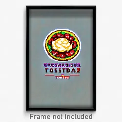 Pixel Art Poster - Gregarious Tostada (8 Bit Psychedelic Video Game Print)