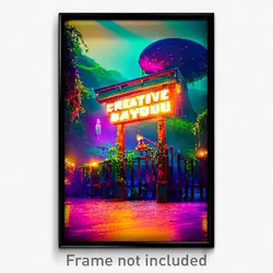 Pixel Art Poster - Creative Bayou (8 Bit Psychedelic Trippy Video Game Print)