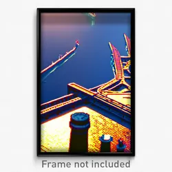 Pixel Art Poster - Dizzying Port (8 Bit Psychedelic Trippy Video Game Print)
