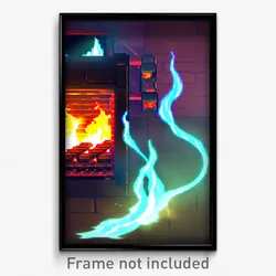 Pixel Art Poster - Squiggly Furnace (8 Bit Psychedelic Trippy Video Game Print)