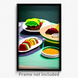 Pixel Art Poster - Negligible Taco (8 Bit Psychedelic Trippy Video Game Print)