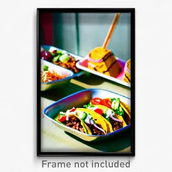 Pixel Art Poster - Adorable Tacos (8 Bit Psychedelic Trippy Video Game Print)