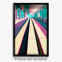 Pixel Art Poster - Digital Promenade (8 Bit Psychedelic Trippy Video Game Print)