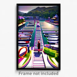 Pixel Art Poster - Striking Marina (8 Bit Psychedelic Trippy Video Game Print)