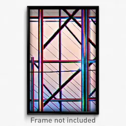 Pixel Art Poster - Wire Frame Crossing (8 Bit Psychedelic Video Game Print)