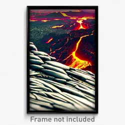 Pixel Art Poster - Wiry Lava Fields (8 Bit Psychedelic Trippy Video Game Print)