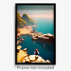 Pixel Art Poster - Unusual Cove (8 Bit Psychedelic Trippy Video Game Print)