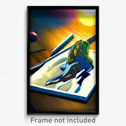 Pixel Art Poster - Marvelous Drawing (8 Bit Psychedelic Trippy Video Game Print)
