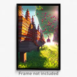 Pixel Art Poster - Flickering Apiary (8 Bit Psychedelic Trippy Video Game Print)