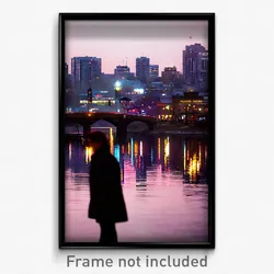 Pixel Art Poster - Dreary Canadian City (8 Bit Psychedelic Video Game Print)