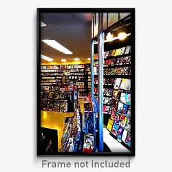 Pixel Art Poster - Average Comic Book Store (8 Bit Psychedelic Video Game Print)