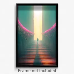 Pixel Art Poster - Secret Abyss (8 Bit Psychedelic Trippy Video Game Print)
