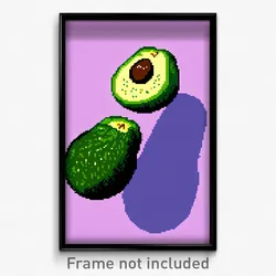 Pixel Art Poster - Complicated Avocado (8 Bit Psychedelic Video Game Print)