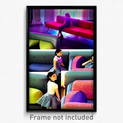 Pixel Art Poster - Unique Couch (8 Bit Psychedelic Trippy Video Game Print)
