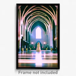 Pixel Art Poster - Modern Friary (8 Bit Psychedelic Trippy Video Game Print)