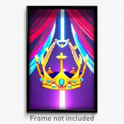 Pixel Art Poster - Major Crown (8 Bit Psychedelic Trippy Weird Video Game Print)