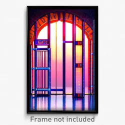 Pixel Art Poster - Upbeat Gate (8 Bit Psychedelic Trippy Weird Video Game Print)