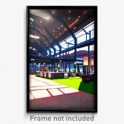 Pixel Art Poster - Modern Outpost (8 Bit Psychedelic Trippy Video Game Print)