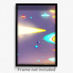 Pixel Art Poster - Deadly Galaxy Battle (8 Bit Psychedelic Video Game Print)