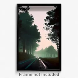 Pixel Art Poster - Haunted Road (8 Bit Psychedelic Trippy Video Game Print)