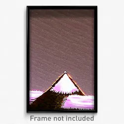 Pixel Art Poster - Fluffy Roof (8 Bit Psychedelic Trippy Weird Video Game Print)