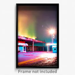 Pixel Art Poster - Damaged Motel (8 Bit Psychedelic Trippy Video Game Print)