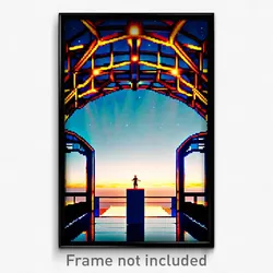 Pixel Art Poster - Tremendous Retreat (8 Bit Psychedelic Video Game Print)